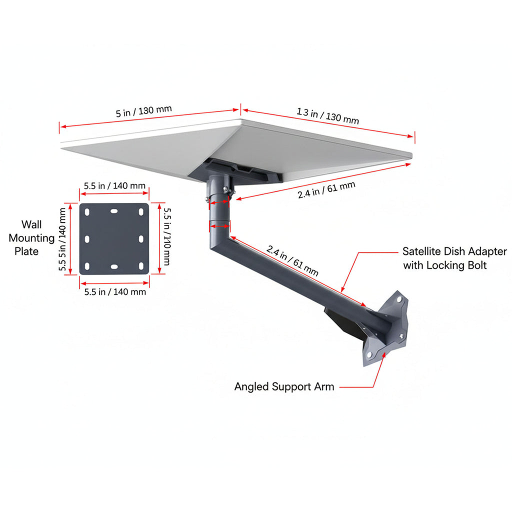 Support de toit Gen 3 pour Starlink, kit de montage robuste avec adaptateur de tuyau pour antenne parabolique standard Starlink Internet V4 pour montage sur toit/mur