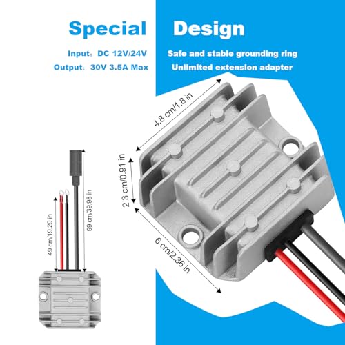Adaptateur 12V Starlink Mini Convertisseur DC Step Up avec Câble d'Alimentation Starlink Mini 9-28V