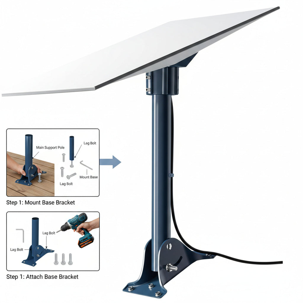 Support de toit Gen 3 pour Starlink, kit de montage robuste avec adaptateur de tuyau pour antenne parabolique standard Starlink Internet V4 pour montage sur toit/mur